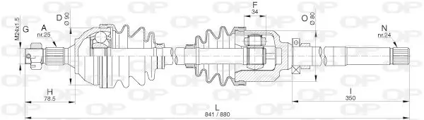 Handler.Part Drive shaft OPEN PARTS DRS626400 1