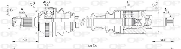 Handler.Part Drive shaft OPEN PARTS DRS626500 1