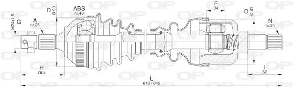 Handler.Part Drive shaft OPEN PARTS DRS627200 1