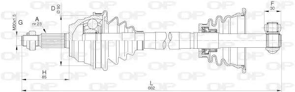 Handler.Part Drive shaft OPEN PARTS DRS627700 1