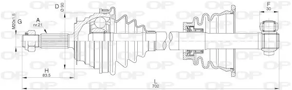 Handler.Part Drive shaft OPEN PARTS DRS628300 1