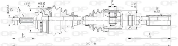 Handler.Part Drive shaft OPEN PARTS DRS630000 1