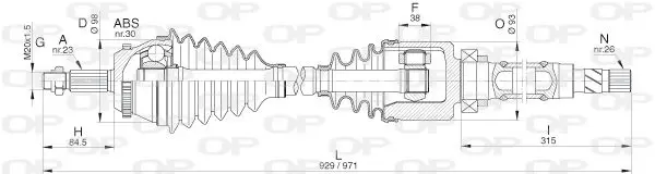 Handler.Part Drive shaft OPEN PARTS DRS630300 1