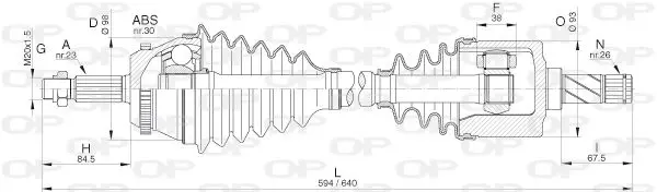 Handler.Part Drive shaft OPEN PARTS DRS630400 1