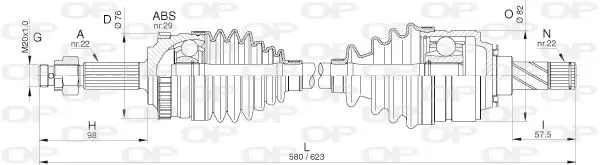 Handler.Part Drive shaft OPEN PARTS DRS630800 1