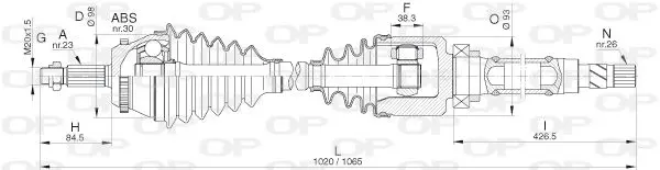 Handler.Part Drive shaft OPEN PARTS DRS630900 1