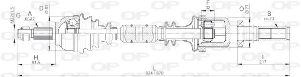 Handler.Part Drive shaft OPEN PARTS DRS631900 1