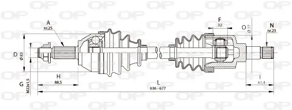 Handler.Part Drive shaft OPEN PARTS DRS632100 1