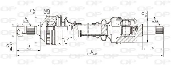 Handler.Part Drive shaft OPEN PARTS DRS632900 1