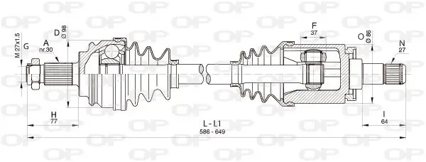 Handler.Part Drive shaft OPEN PARTS DRS635100 1