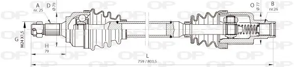 Handler.Part Drive shaft OPEN PARTS DRS636900 1