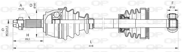 Handler.Part Drive shaft OPEN PARTS DRS637900 1