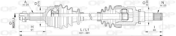 Handler.Part Drive shaft OPEN PARTS DRS639300 1