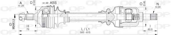 Handler.Part Drive shaft OPEN PARTS DRS639700 1