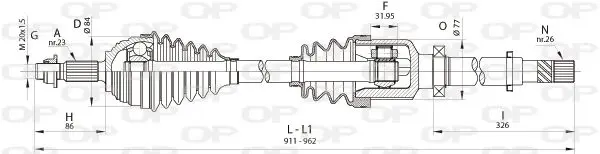 Handler.Part Drive shaft OPEN PARTS DRS640100 1