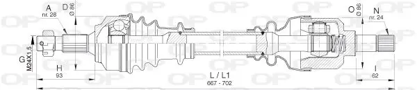 Handler.Part Drive shaft OPEN PARTS DRS640200 1