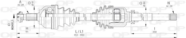 Handler.Part Drive shaft OPEN PARTS DRS640300 1