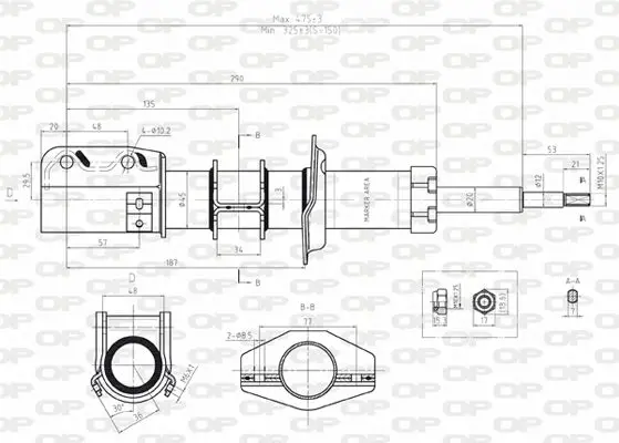 Handler.Part Shock absorber OPEN PARTS SAB802311 1