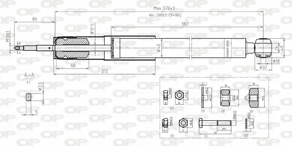 Handler.Part Shock absorber OPEN PARTS SAB807632 1