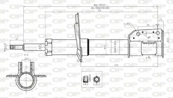 Handler.Part Shock absorber OPEN PARTS SAB800131 1