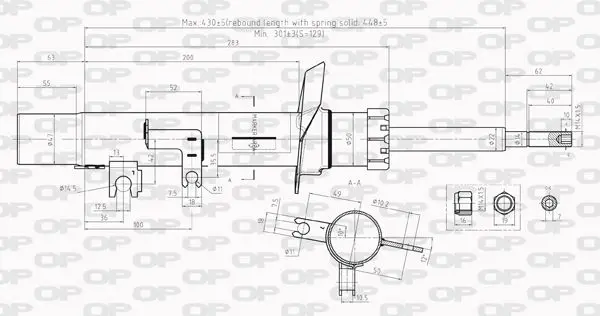 Handler.Part Shock absorber OPEN PARTS SAB801131 1