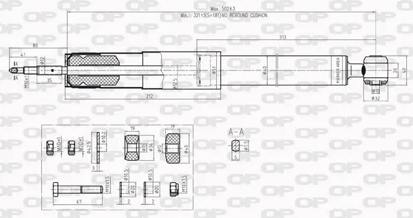 Handler.Part Shock absorber OPEN PARTS SAB820132 1