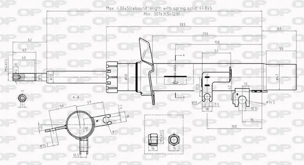 Handler.Part Shock absorber OPEN PARTS SAB801531 1