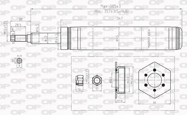 Handler.Part Shock absorber OPEN PARTS SAB821231 1