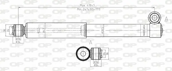 Handler.Part Shock absorber OPEN PARTS SAB803132 1