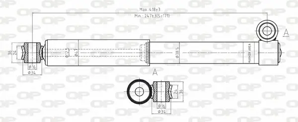 Handler.Part Shock absorber OPEN PARTS SAB803312 1