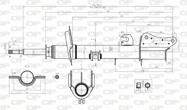 Handler.Part Shock absorber OPEN PARTS SAB803432 1