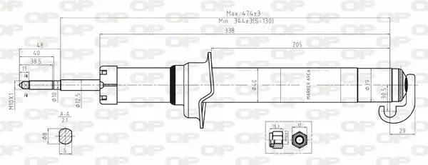 Handler.Part Shock absorber OPEN PARTS SAB804631 1