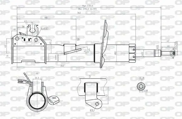 Handler.Part Shock absorber OPEN PARTS SAB805131 1