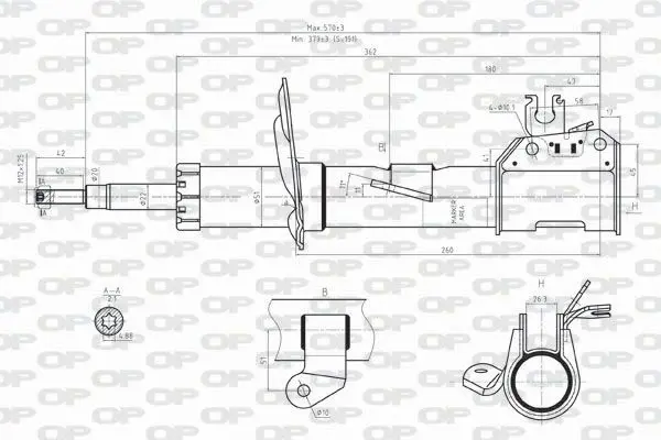 Handler.Part Shock absorber OPEN PARTS SAB805331 1