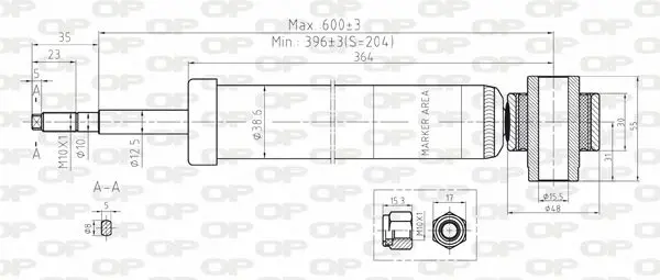 Handler.Part Shock absorber OPEN PARTS SAB809432 1