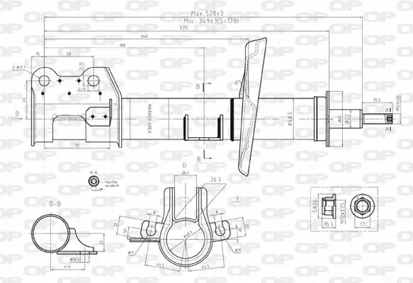 Handler.Part Shock absorber OPEN PARTS SAB810131 1