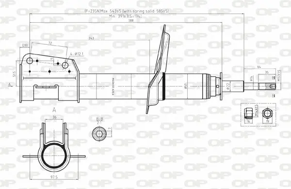 Handler.Part Shock absorber OPEN PARTS SAB812431 1