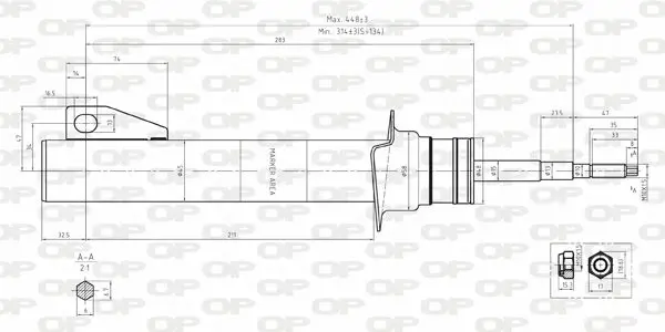 Handler.Part Shock absorber OPEN PARTS SAB813131 1