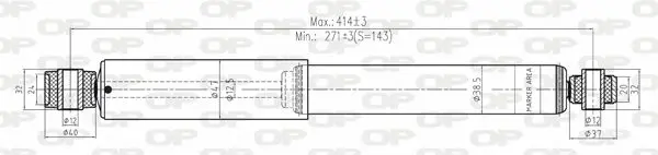 Handler.Part Shock absorber OPEN PARTS SAB814732 1