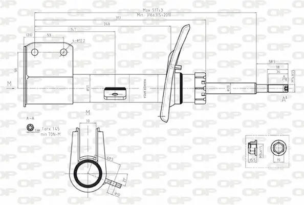 Handler.Part Shock absorber OPEN PARTS SAB815231 1