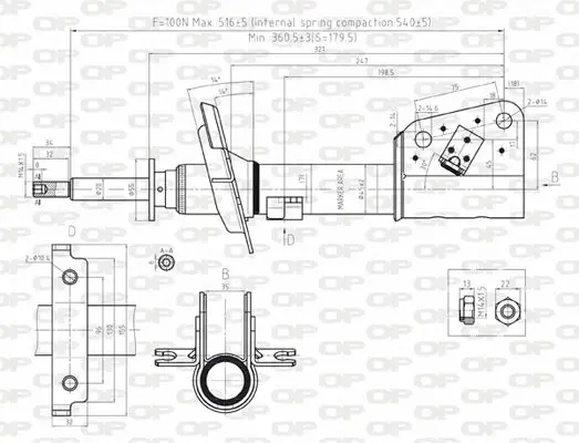 Handler.Part Shock absorber OPEN PARTS SAB817331 1