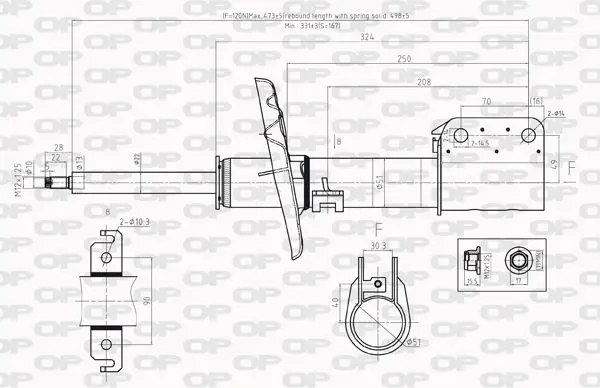 Handler.Part Shock absorber OPEN PARTS SAB819631 1