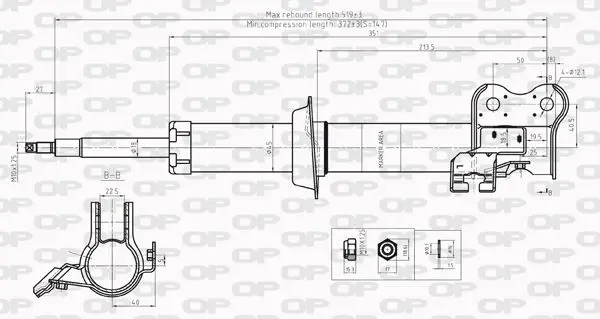 Handler.Part Shock absorber OPEN PARTS SAB821031 1