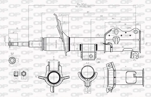 Handler.Part Shock absorber OPEN PARTS SAB823131 1