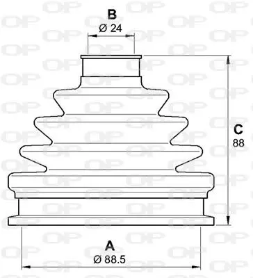 Handler.Part Bellow set, drive shaft OPEN PARTS SJK713700 2