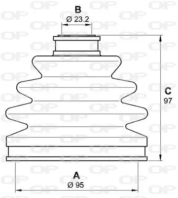 Handler.Part Bellow set, drive shaft OPEN PARTS SJK709200 2