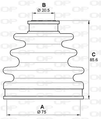 Handler.Part Bellow set, drive shaft OPEN PARTS SJK726300 2