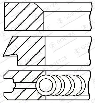 Handler.Part Piston ring kit GOETZE 0810970700 1