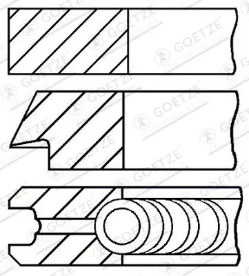 Handler.Part Piston ring kit GOETZE 0811240000 1