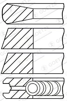 Handler.Part Piston ring kit GOETZE 0818250010 1